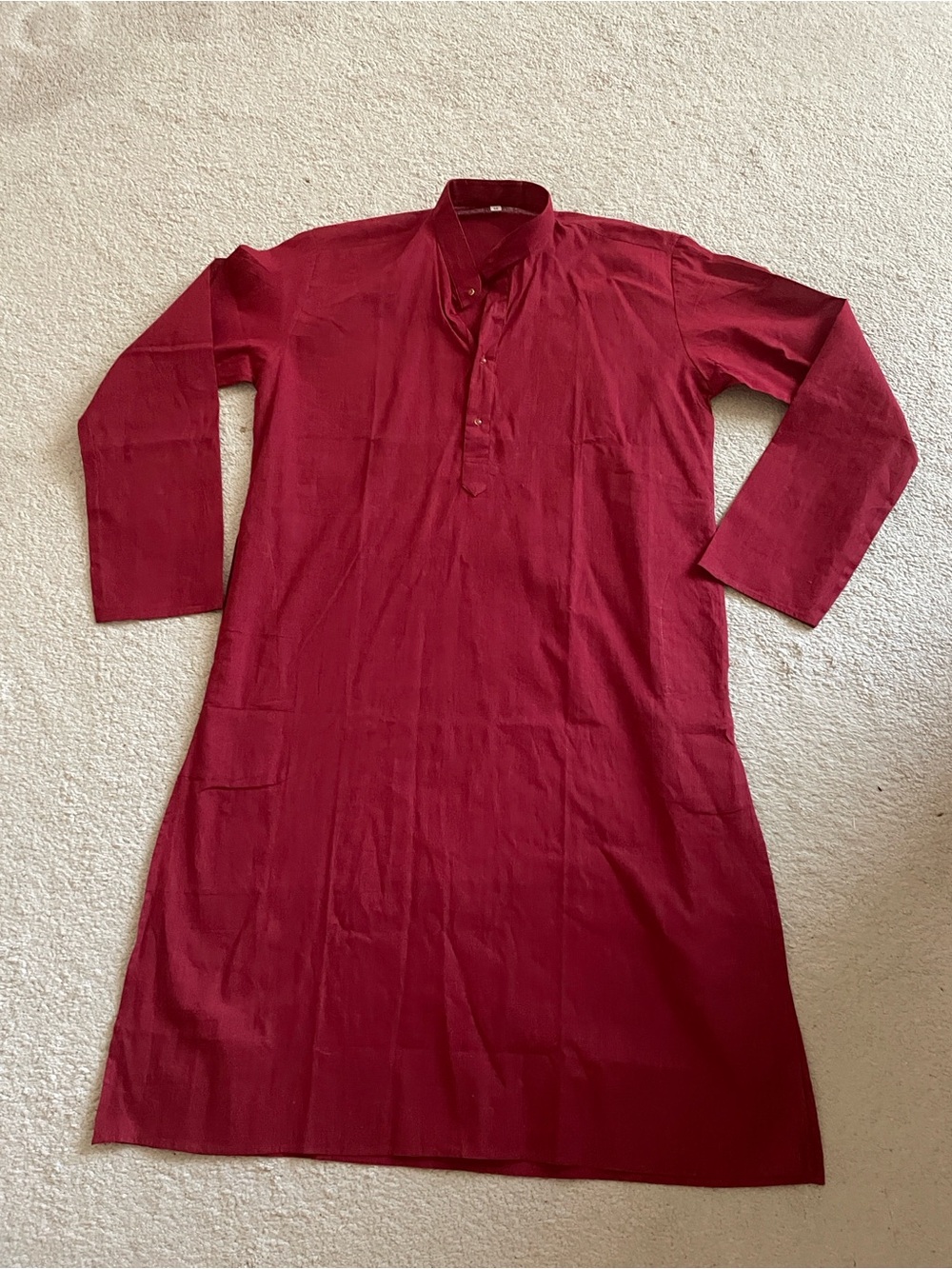 Boys Red Kurta Shirt - Classic Long Sleeve